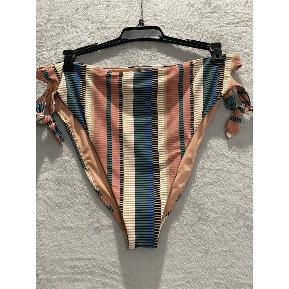 O'Neill‎ Juniors' Kendari Striped Encinitas Side-Tie Bikini Bottoms Size XL
